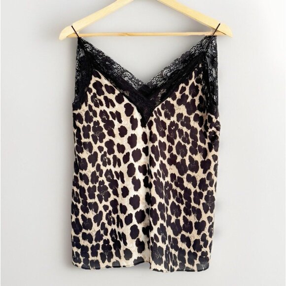 Zara Collection Women’s XS Y2K Lace Trim Cheetah Print Top Coquette Glam Rock - Picture 3 of 8